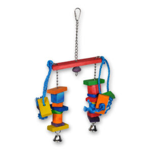 Jouet oiseau cubes doubles multicolore 40cm